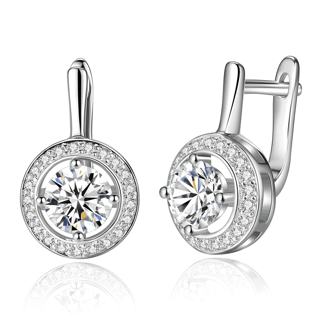 Pendientes de Gota Brillantes <myexti><span>Plata de Ley 925, chapada en oro blanco, con circonitas brillantes y un diseño elegante</span></myexti>