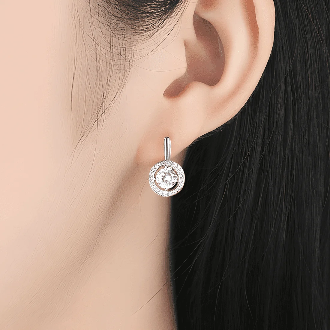 Pendientes de Gota Brillantes <myexti><span>Plata de Ley 925, chapada en oro blanco, con circonitas brillantes y un diseño elegante</span></myexti> - Imagen 2