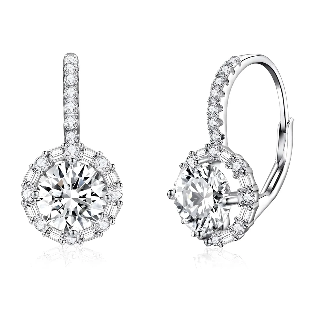 Pendientes de Gota Brillantes <myexti><span>Plata de Ley 925, chapada en oro blanco, con circonitas</span></myexti>