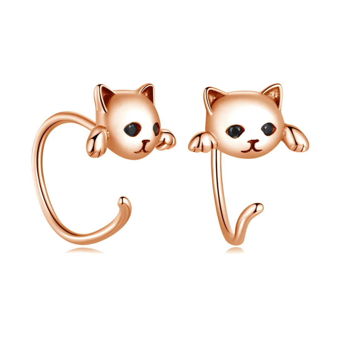 Pendientes de Botón Gatos <myexti><span>Plata de Ley 925, chapada en oro rosa</span></myexti> - Imagen 4