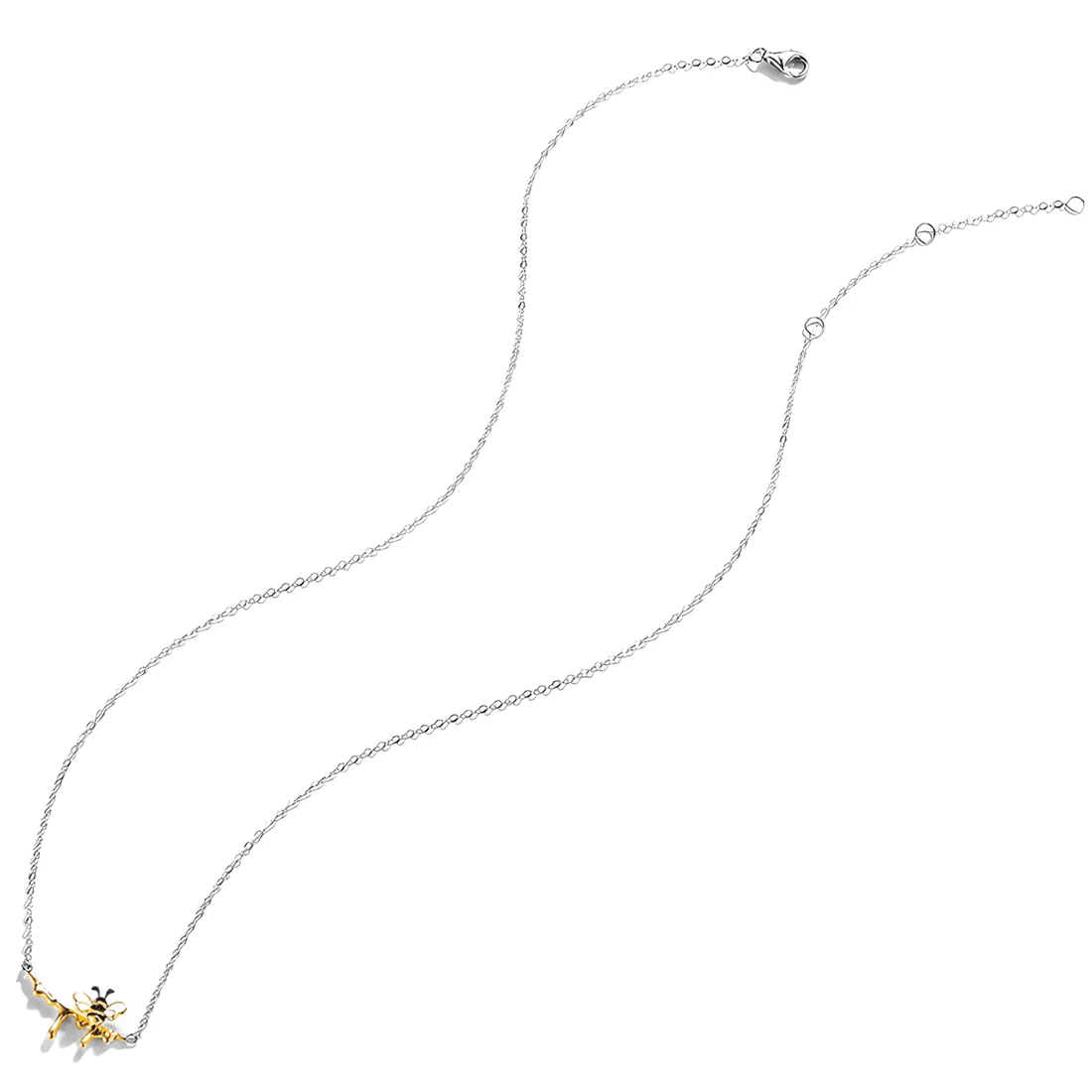 Collar Abeja con Miel <myexti><span>Plata de Ley 925, chapada en oro blanco y amarillo, esmaltada en amarillo y negro</span></myexti> - Imagen 5