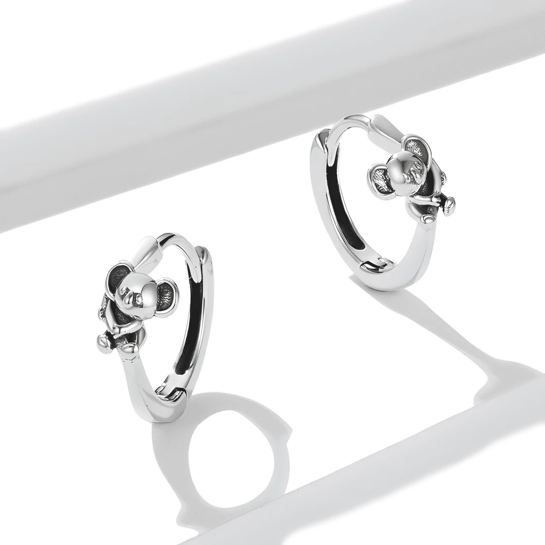 Pendientes de Aro Koala <myexti><span>Plata de Ley 925, chapada en oro blanco</span></myexti> - Imagen 3