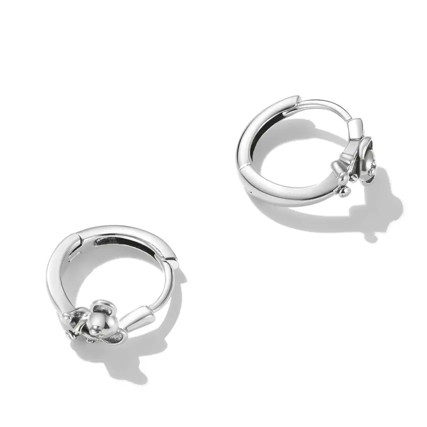 Pendientes de Aro Koala <myexti><span>Plata de Ley 925, chapada en oro blanco</span></myexti> - Imagen 4