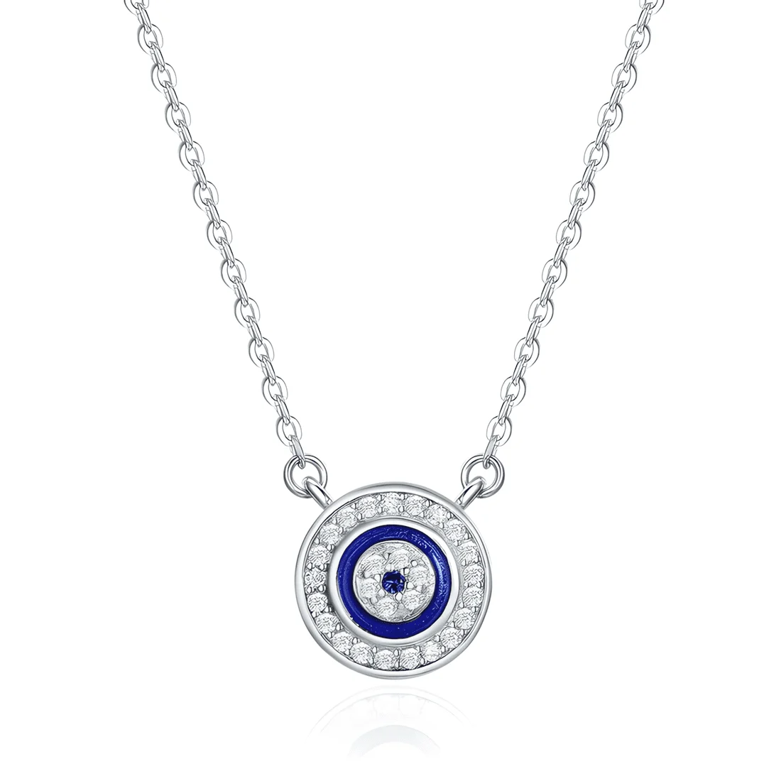 Collar Ojo de Alá <myexti><span>Plata de Ley 925, chapada en oro blanco, con circonitas y longitud ajustable</span></myexti>