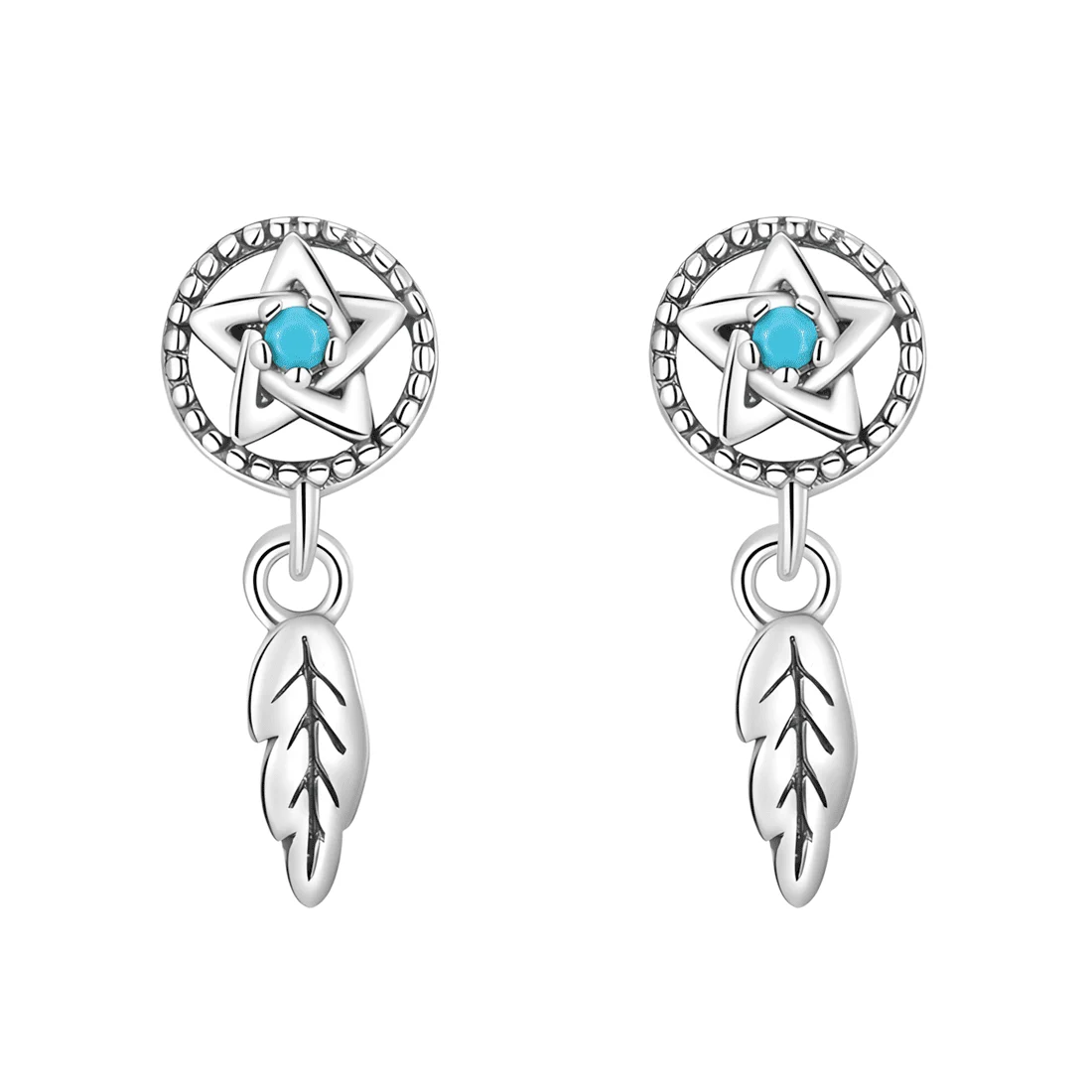 Pendientes de Botón Atrapasueños <myexti><span>Plata de Ley 925, chapada en oro blanco</span></myexti>