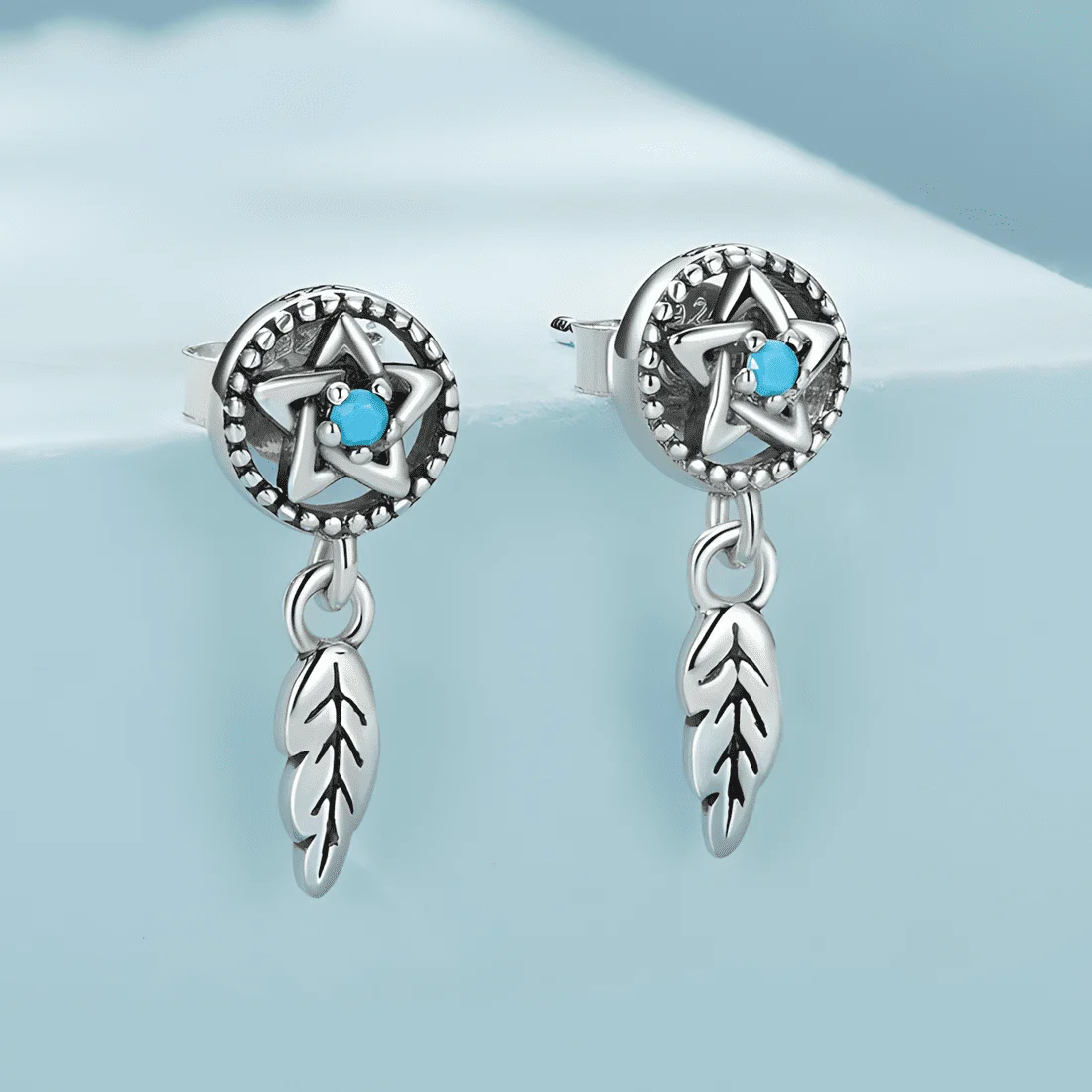 Pendientes de Botón Atrapasueños <myexti><span>Plata de Ley 925, chapada en oro blanco</span></myexti> - Imagen 2