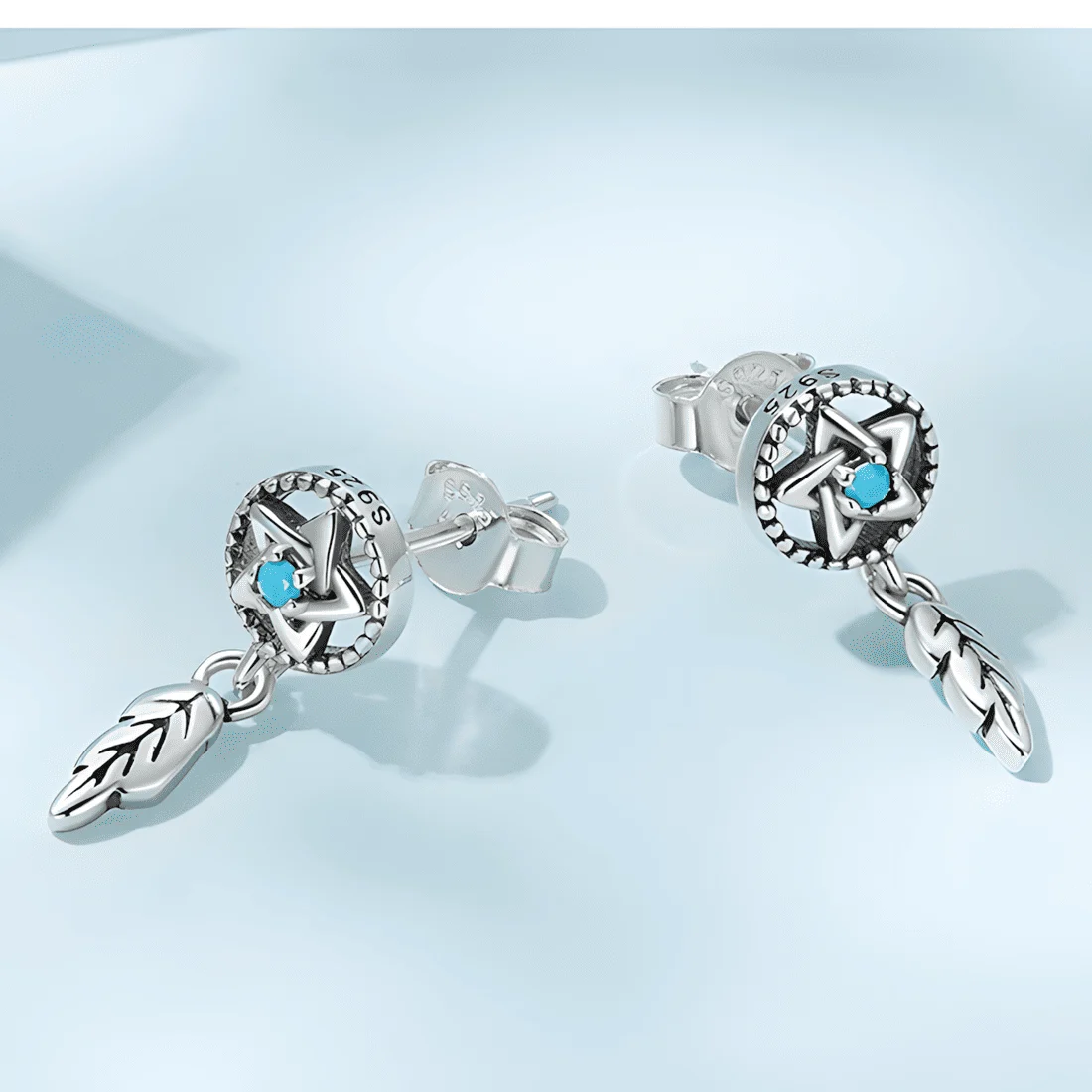 Pendientes de Botón Atrapasueños <myexti><span>Plata de Ley 925, chapada en oro blanco</span></myexti> - Imagen 3