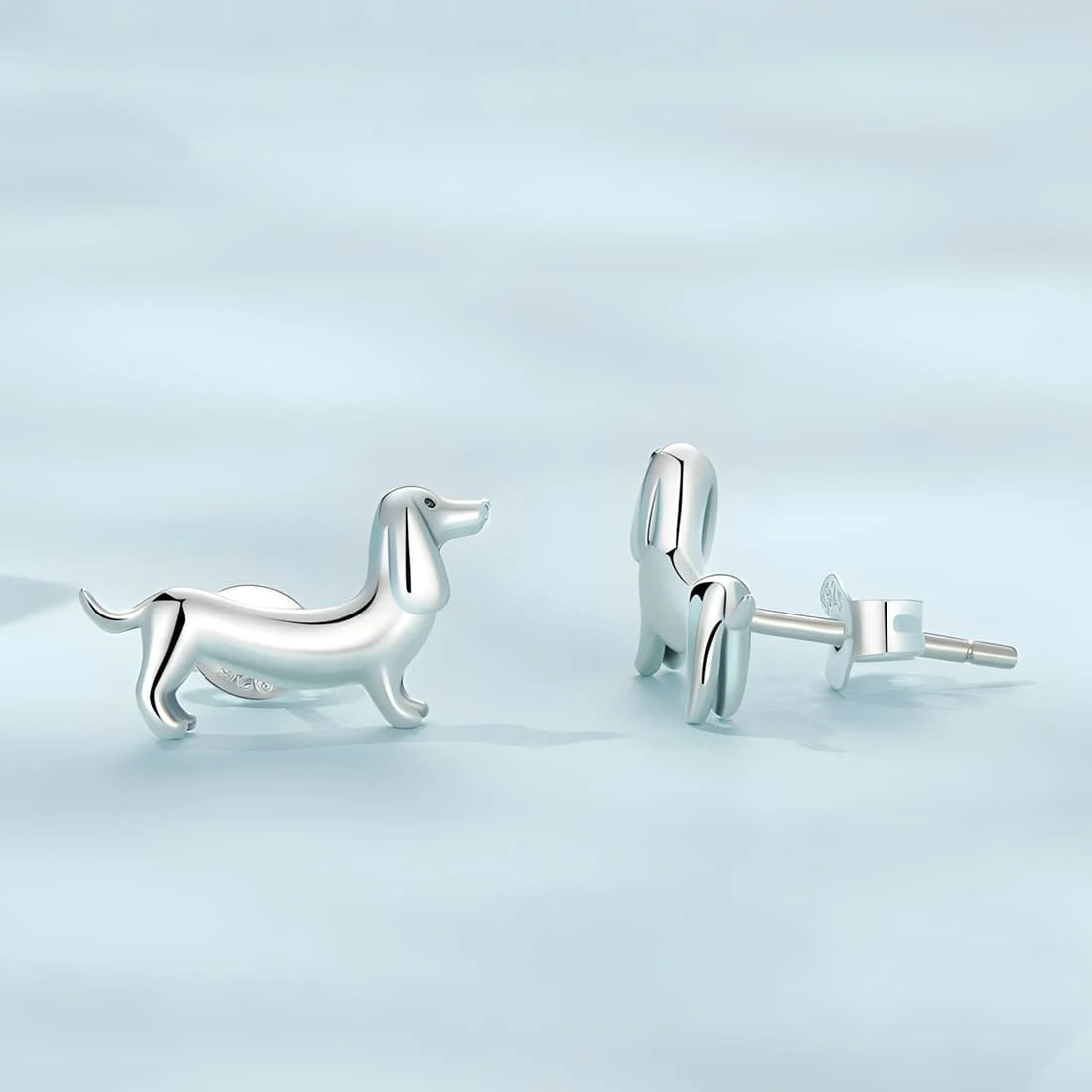Pendientes de Perro Salchicha <myexti><span>Plata de Ley 925, chapada en oro amarillo</span></myexti> - Imagen 4