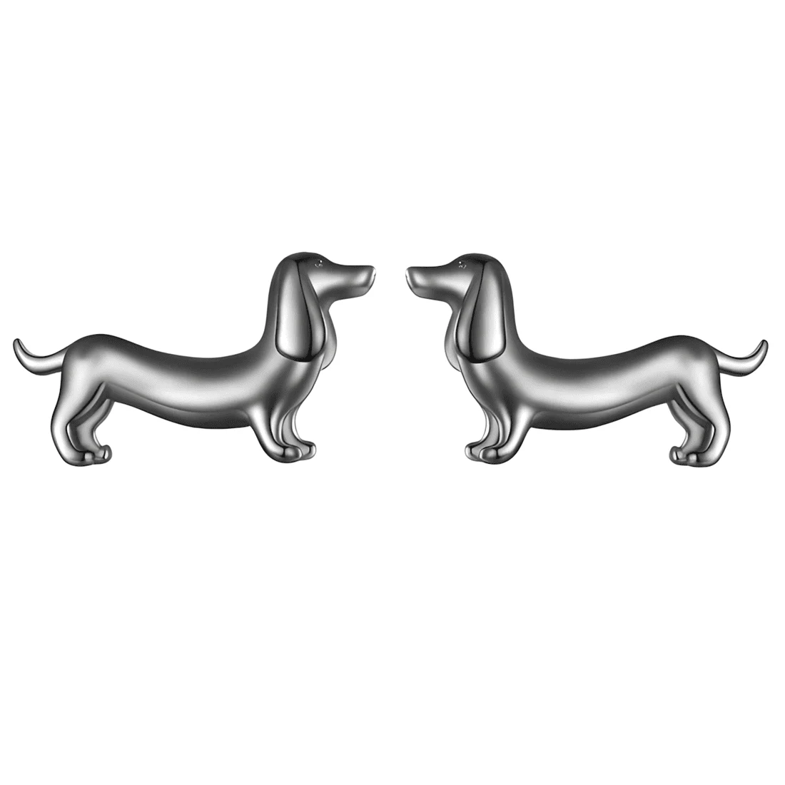 Pendientes de Perro Salchicha <myexti><span>Plata de Ley 925, chapada en negro</span></myexti>