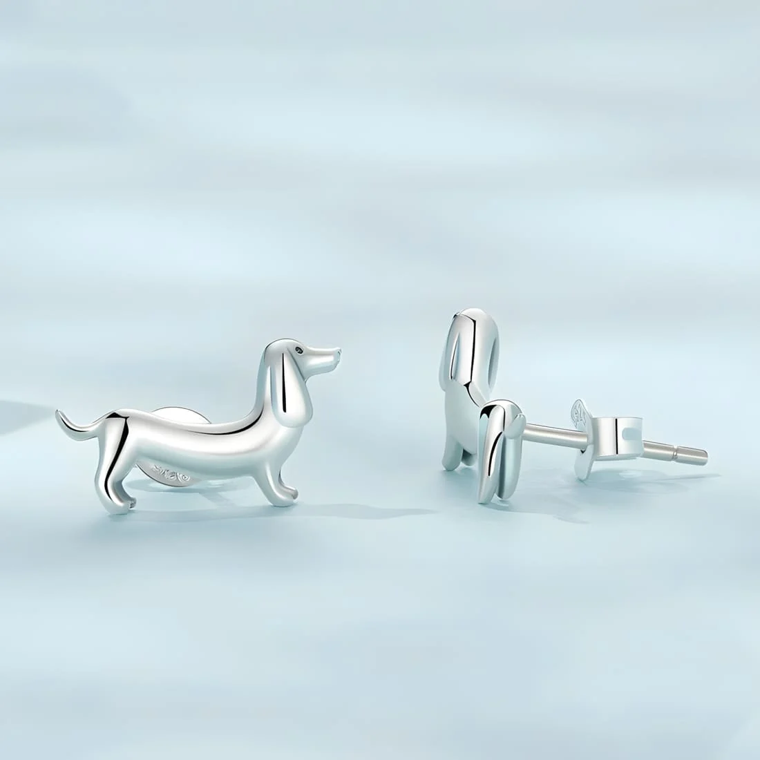 Pendientes de Perro Salchicha <myexti><span>Plata de Ley 925, chapada en negro</span></myexti> - Imagen 4