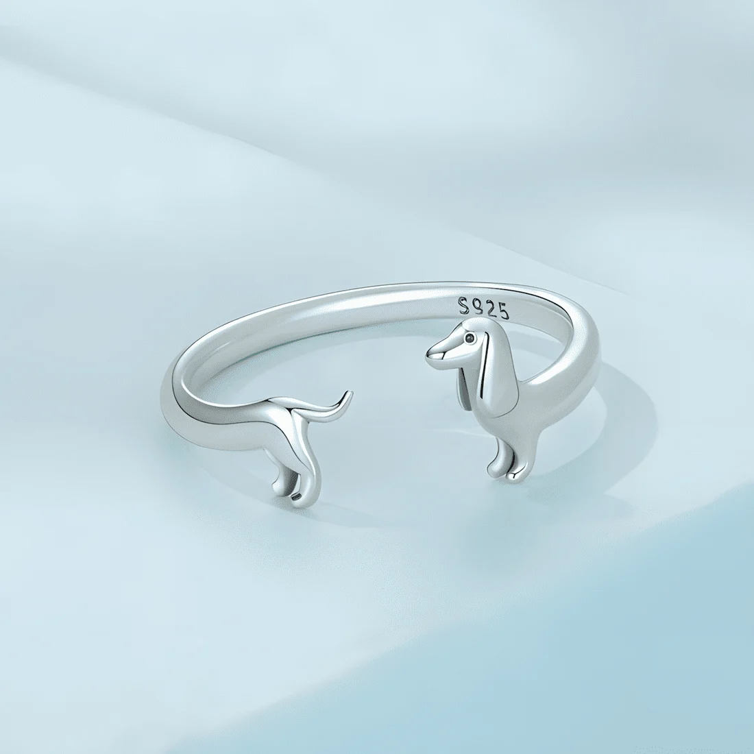 Anillo de Perro Salchicha <myexti><span>Plata de Ley 925, chapada en negro - ajustable</span></myexti> - Imagen 3