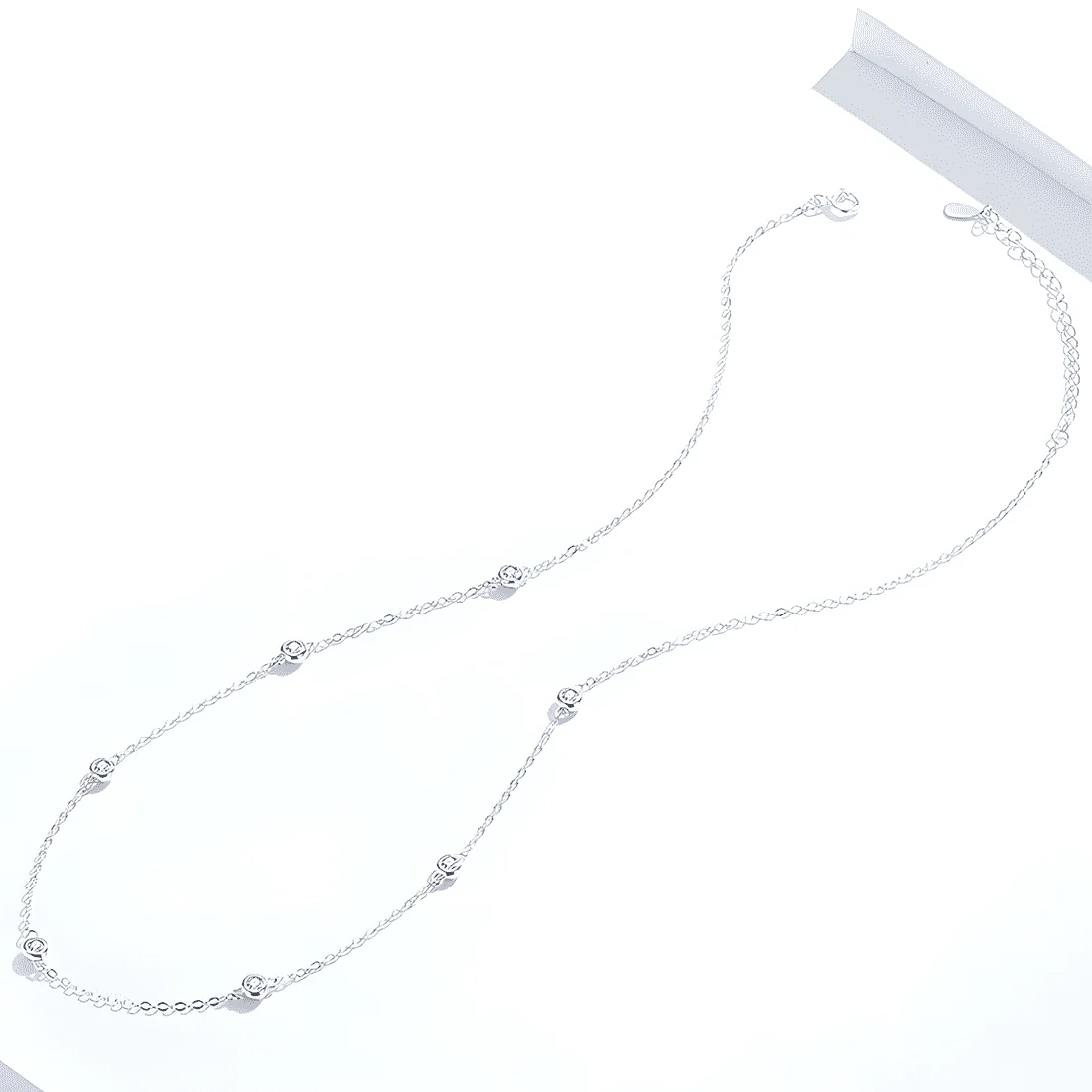 Collar con Engaste en Biseles <myexti><span>Plata de Ley 925, chapada en oro blanco, con circonitas engastadas en bisel</span></myexti> - Imagen 5