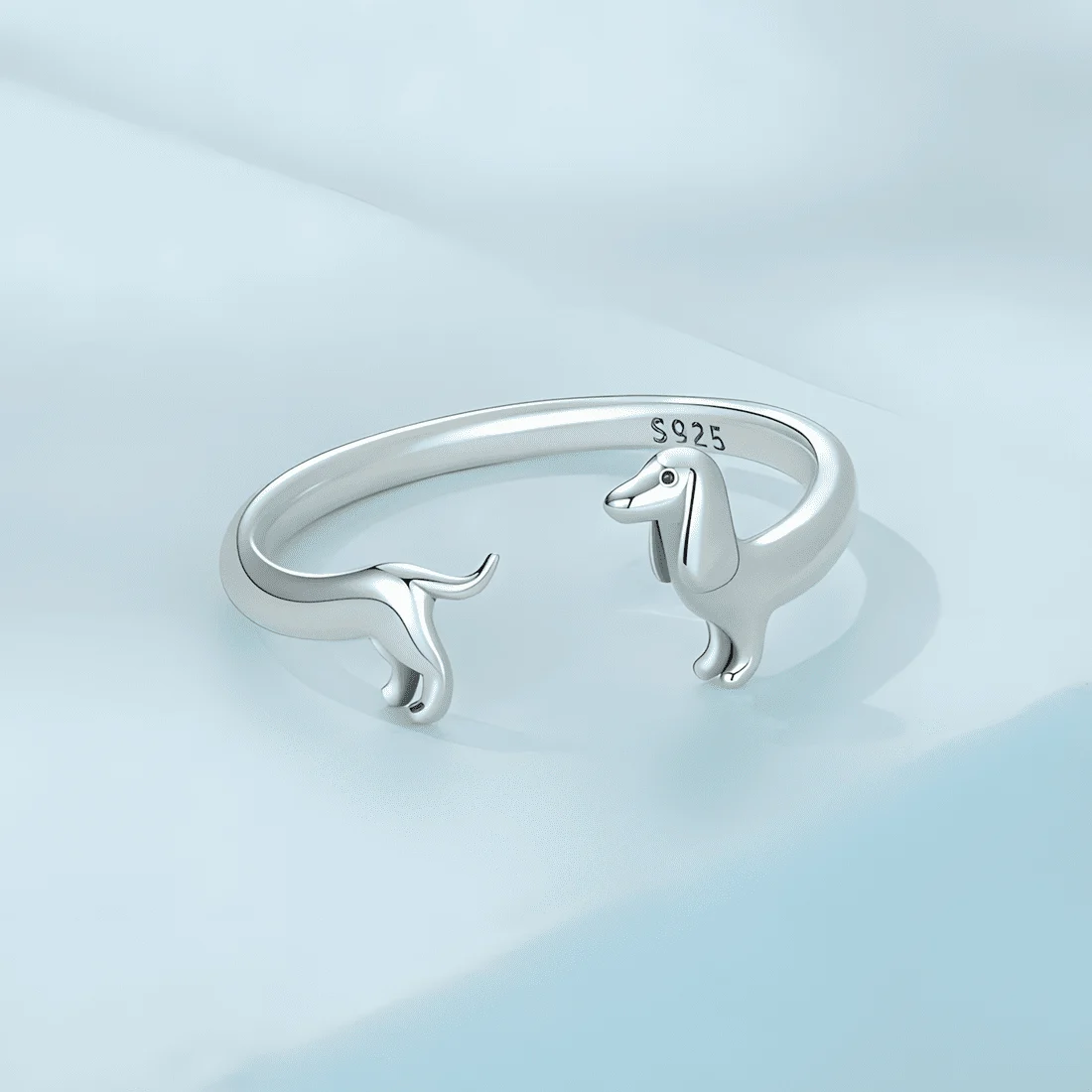 Anillo de Perro Salchicha <myexti><span>Plata de Ley 925, chapada en oro amarillo - ajustable</span></myexti> - Imagen 3