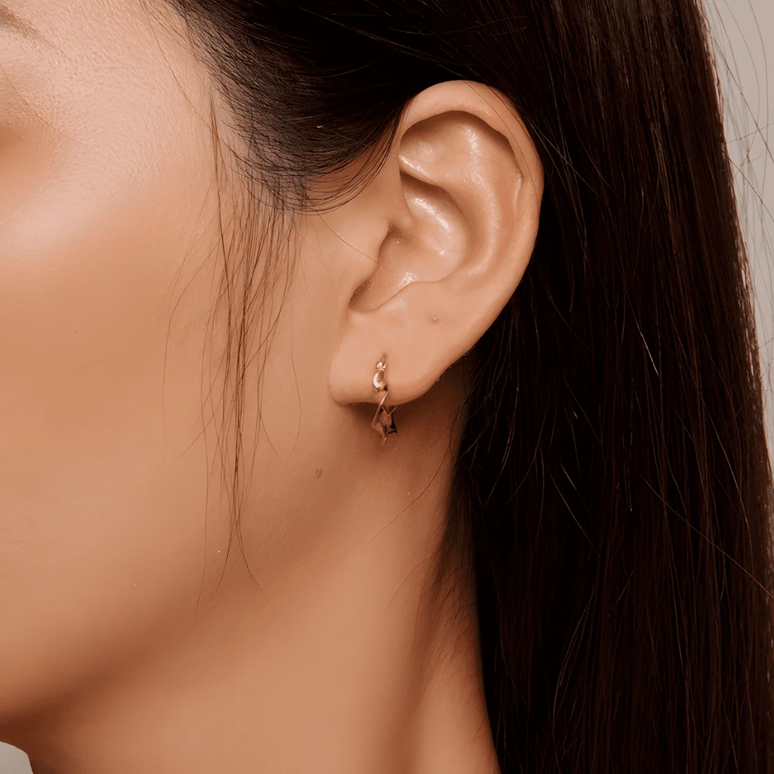 Pendientes de Aro Ondulados <myexti><span>Plata de Ley 925, chapada en oro amarillo</span></myexti> - Imagen 2