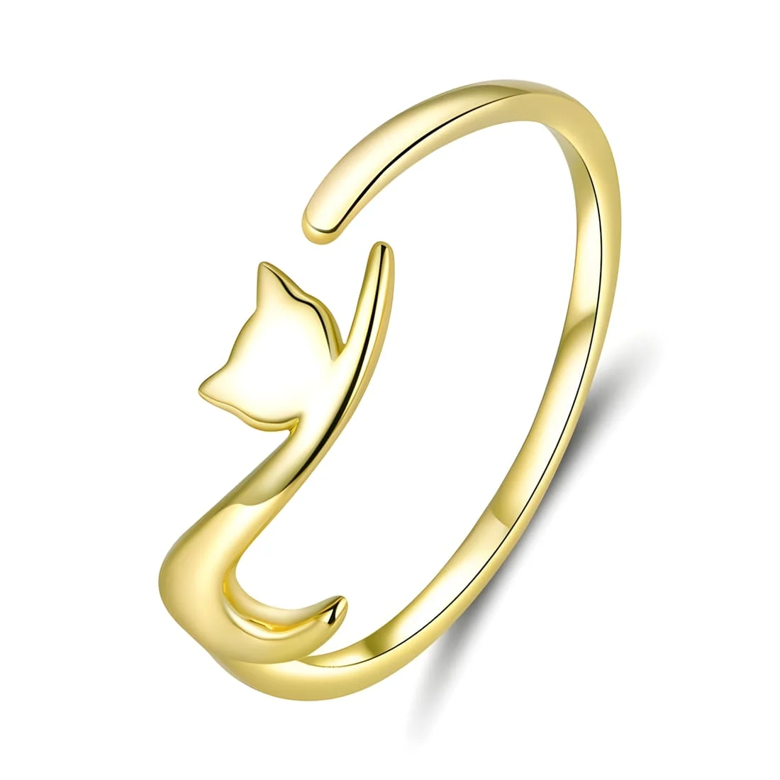 Anillo de Gato <myexti><span>Plata de Ley 925, chapada en oro amarillo - ajustable</span></myexti>