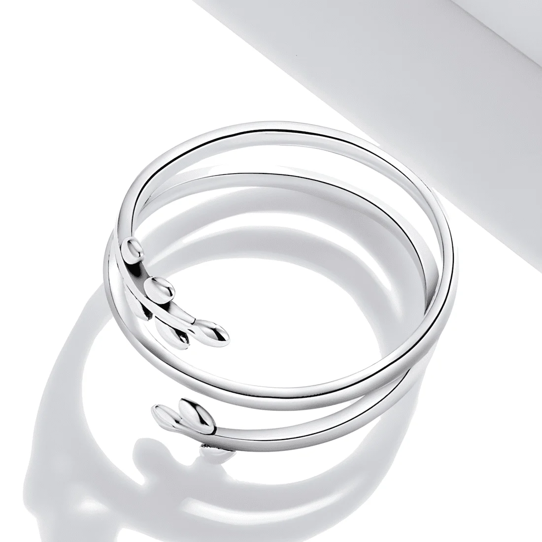 Anillo Rama de Olivo <myexti><span>Plata de Ley 925, chapada en oro blanco - ajustable</span></myexti> - Imagen 5