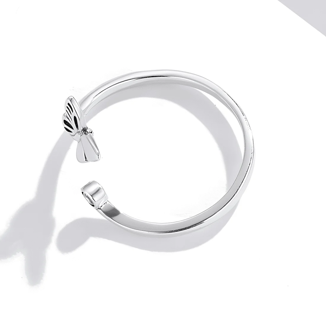 Anillo de Mariposa <myexti><span>Plata de Ley 925, chapada en oro blanco, con circonitas - ajustable</span></myexti> - Imagen 5